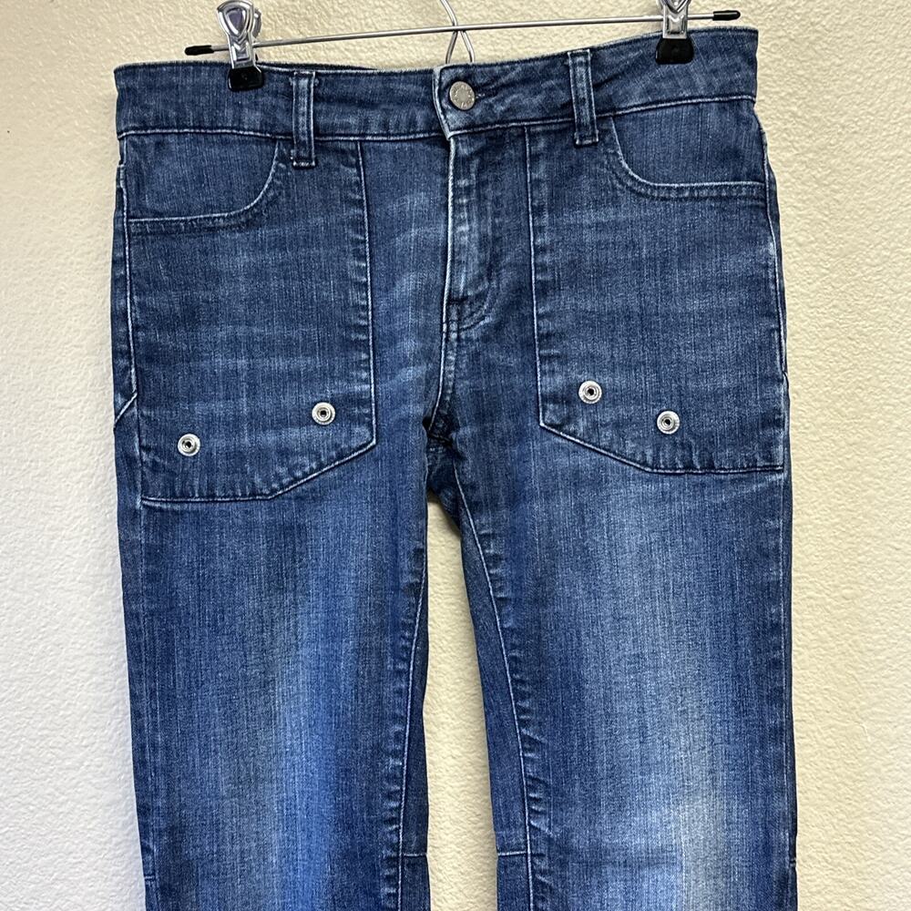 Zadig & Voltaire Evron Brut Rivet Blue Dark Wash Jeans Womens 26 Ankle Zip - Picture 3 of 15